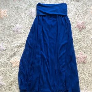 Blue maxi skirt / strapless dress option